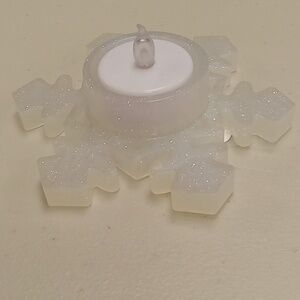 Handcrafted resin snowflake candle holder